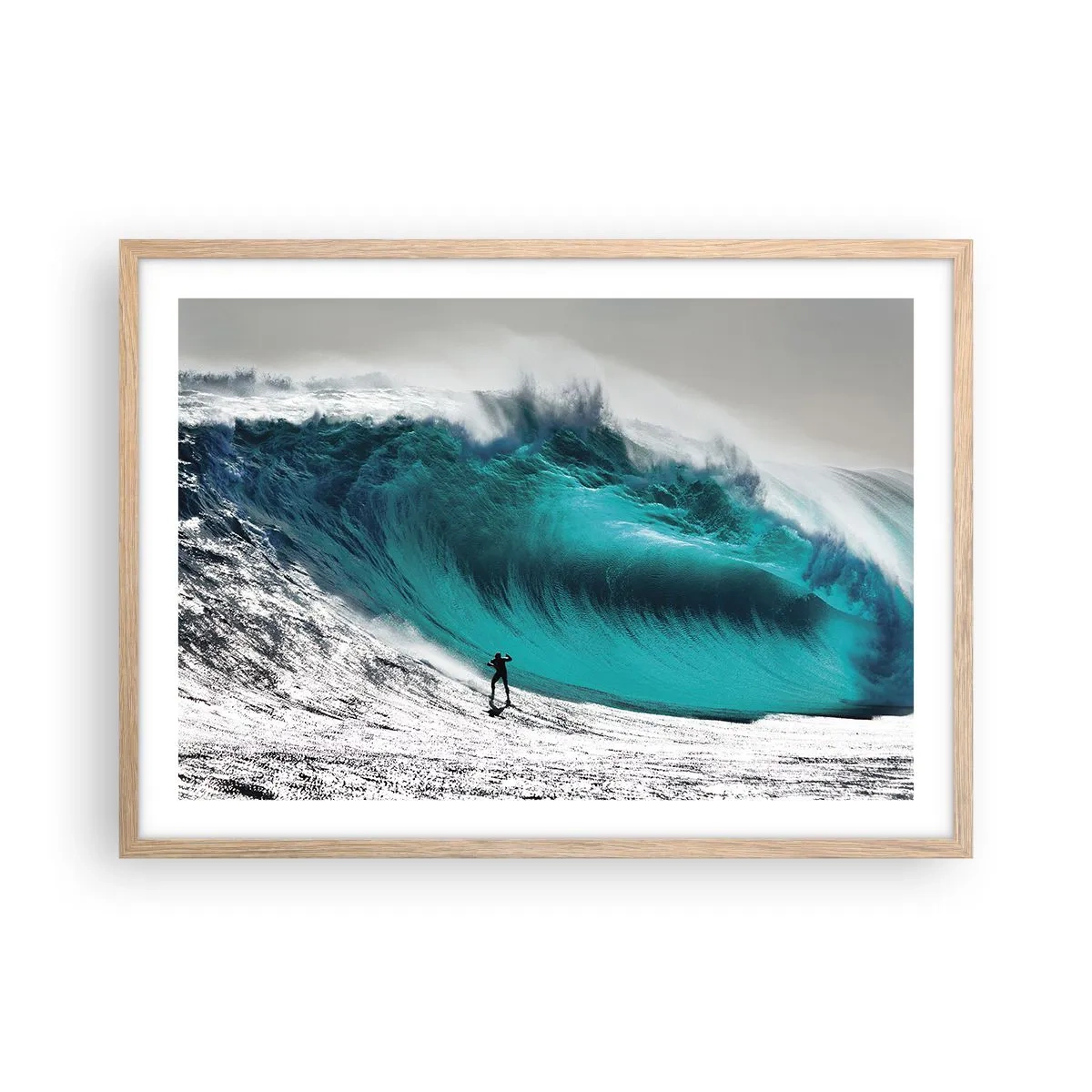 Plakat i ramme af lyst egetræ - Udfordring accepteret - 70x50 cm