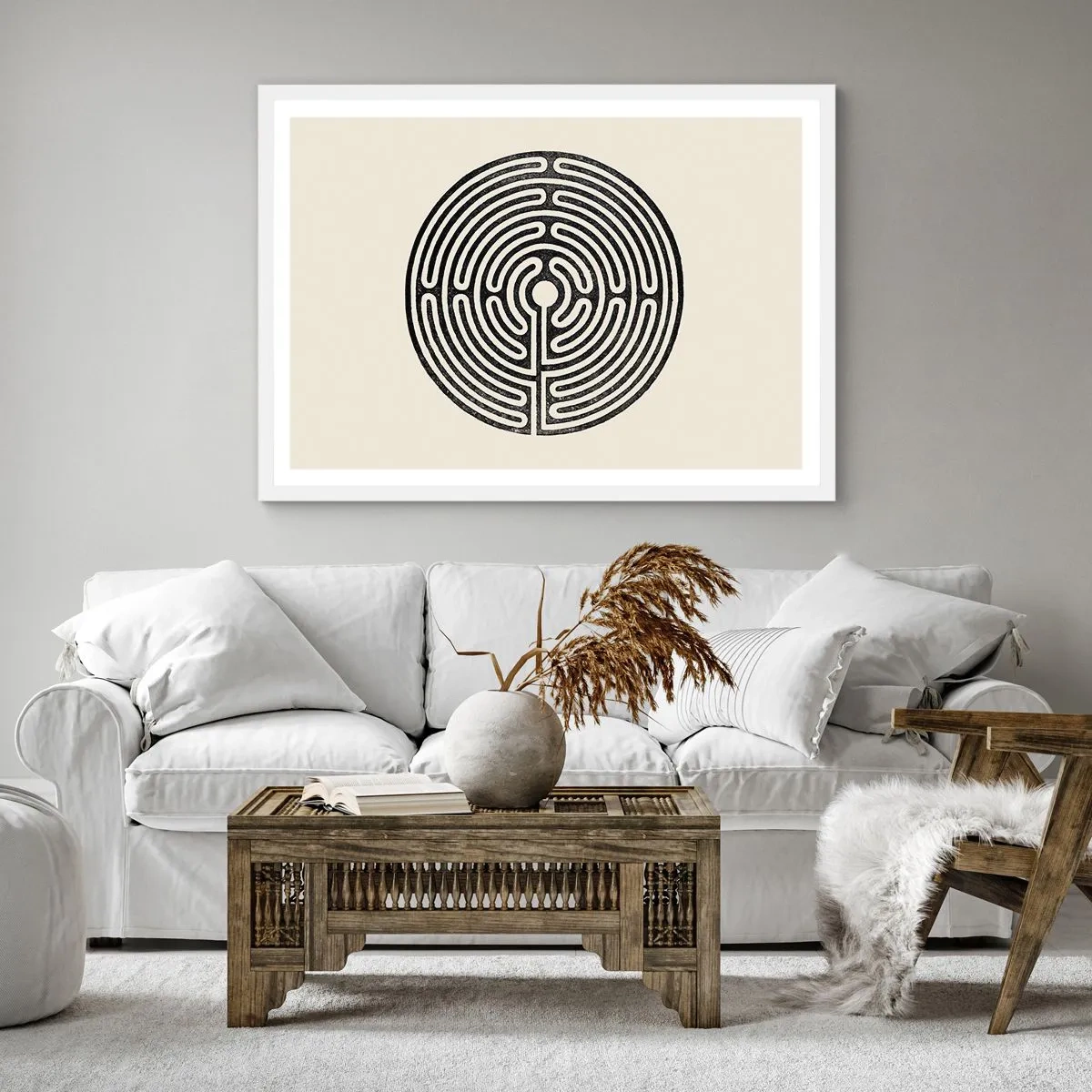 Plakat i hvid ramme - Mystisk orden - 40x40 cm