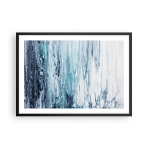 Plakat i sort ramme - Blå istapper - 70x50 cm
