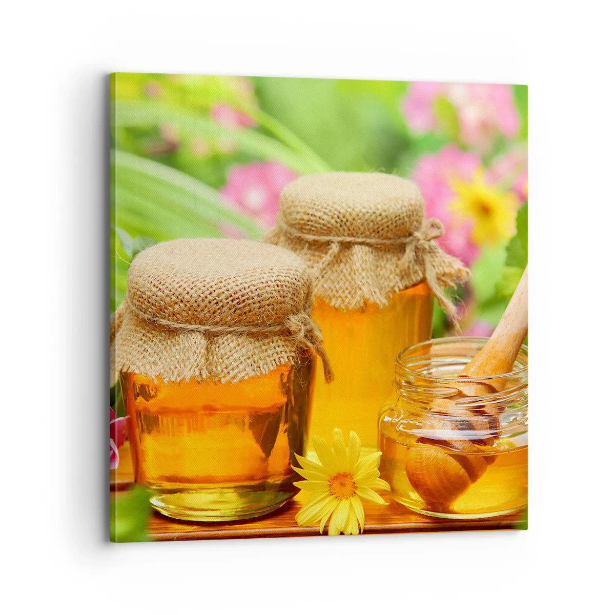 Lærredstryk - Billede på lærred - Sød og blomsteragtig - 70x70 cm