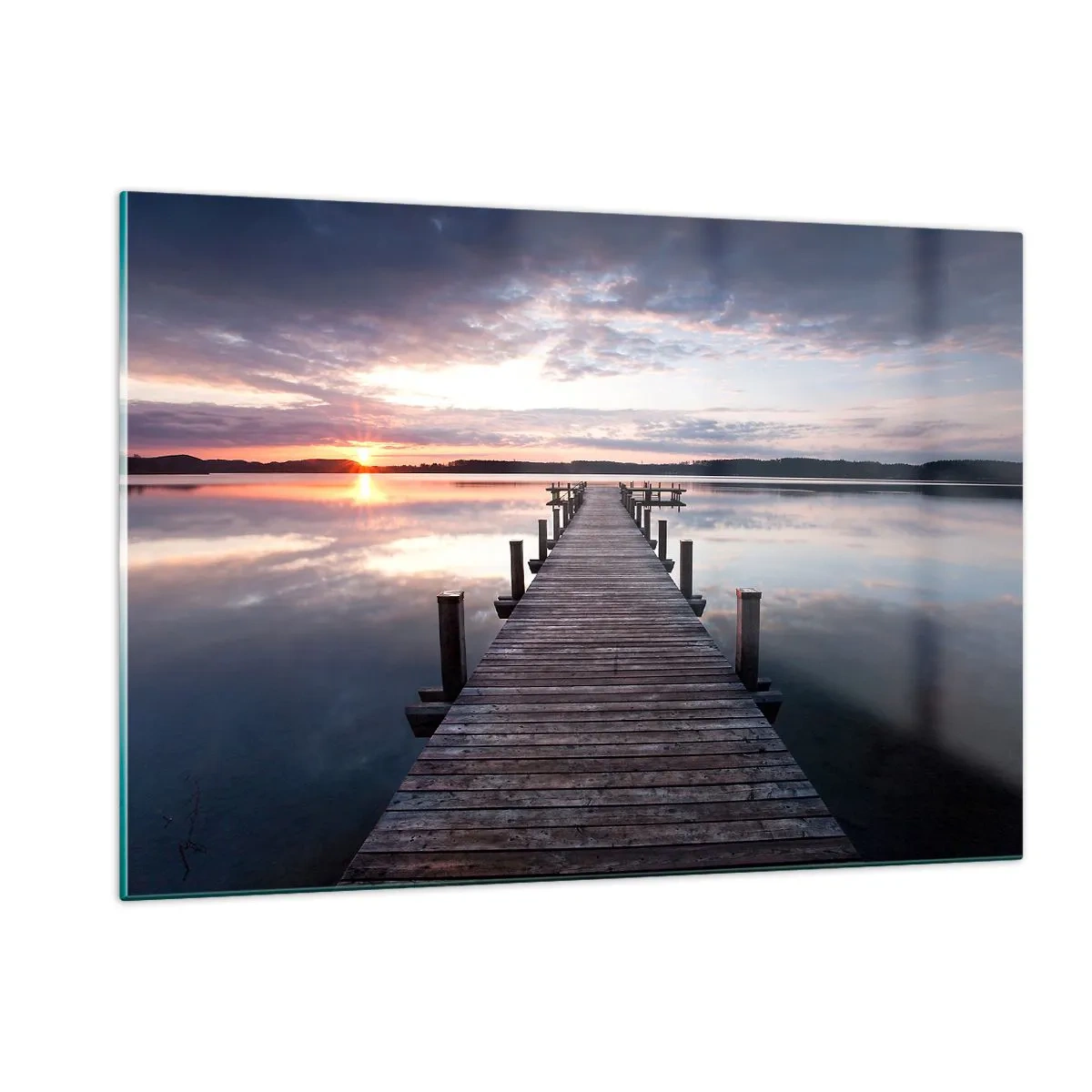 Billede på glas - Den tavse grænse mellem dag og nat - 120x80 cm