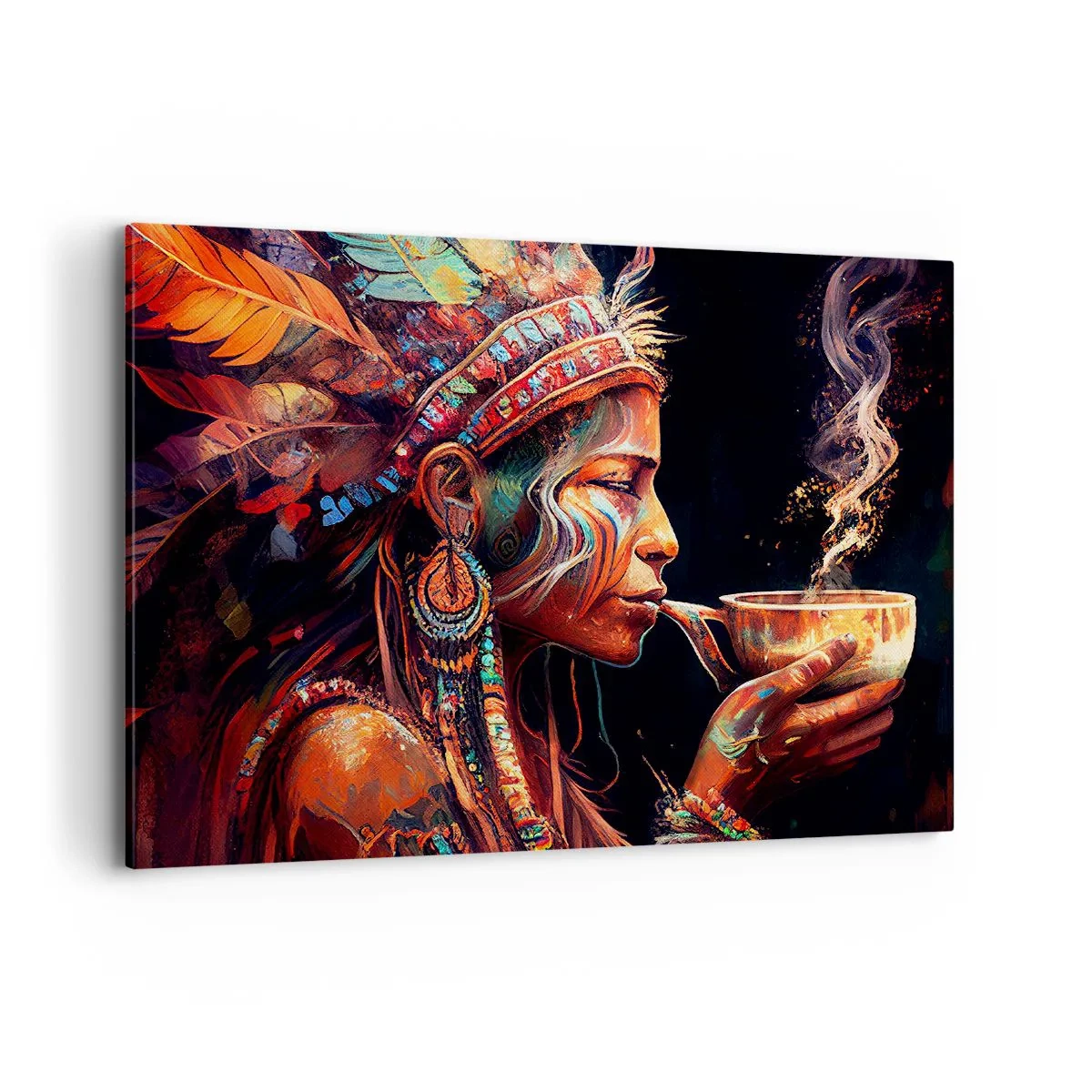 Lærredstryk - Billede på lærred - Et magisk ritual - 100x70 cm