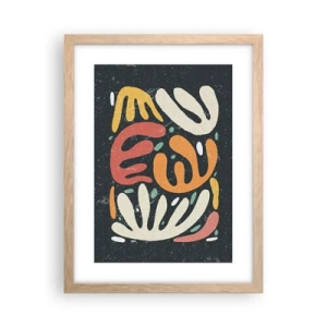 Plakat i ramme af lyst egetræ - Komposition - jeg er ved at fange dig - 30x40 cm