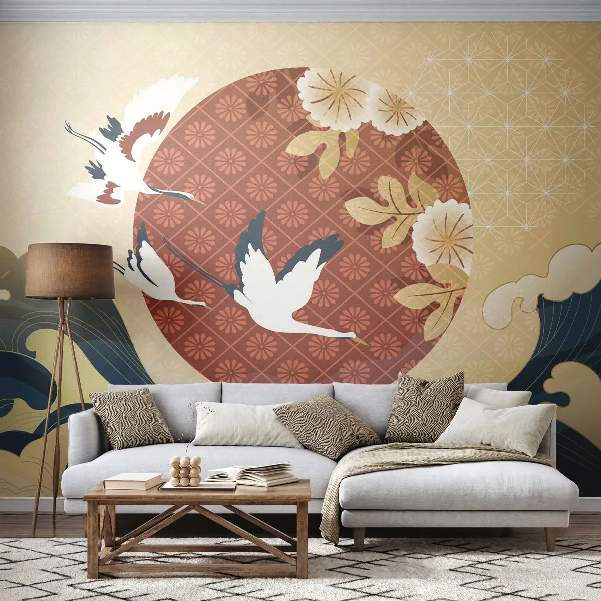 Fototapet Premium Canvas - Kompatibel manglende overensstemmelse - Hejre, Fugl, Abstraktion - 250x175 cm