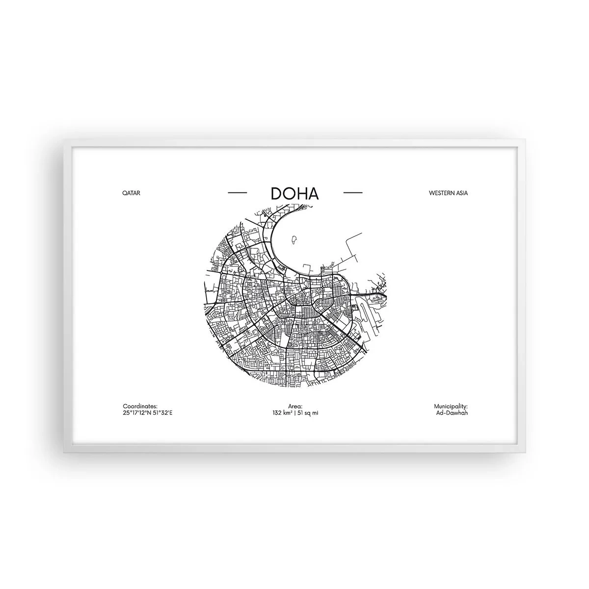 Plakat i hvid ramme - Dohas anatomi - 91x61 cm