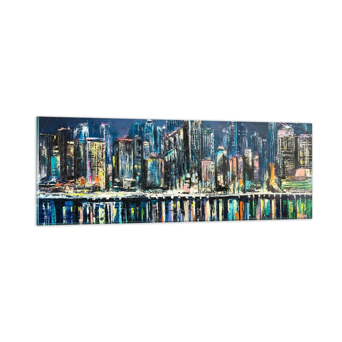 Billede på glas - Kaskade af lys - 90x30 cm