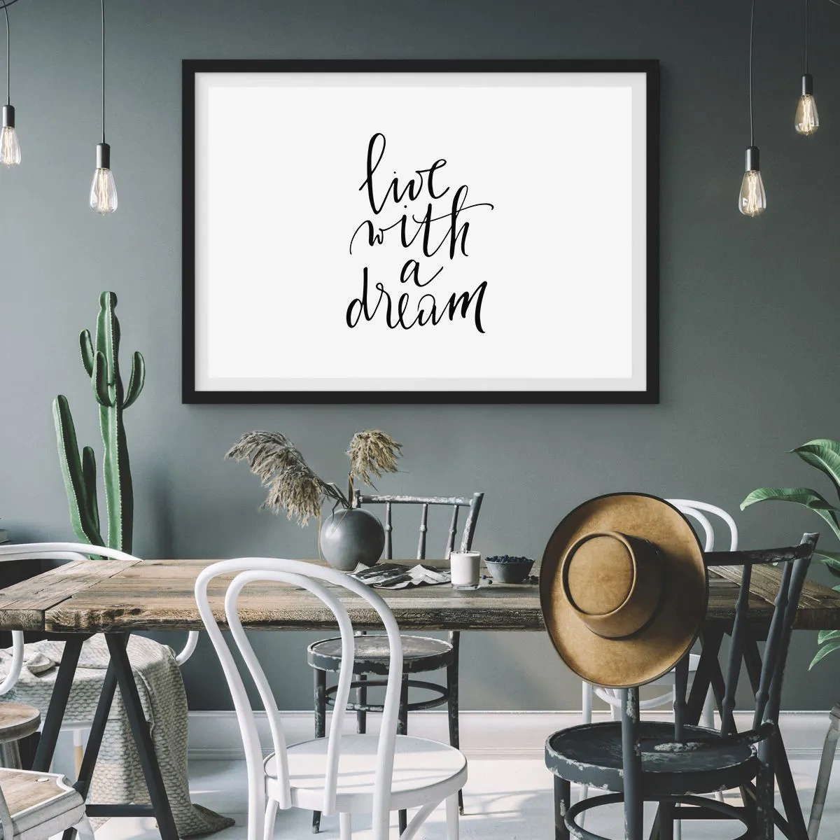 Plakat i sort ramme - Of course - 70x50 cm