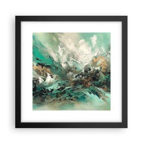 Plakat i sort ramme - Smaragdsort byld - 30x30 cm