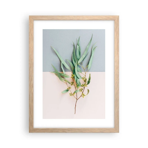 Plakat i ramme af lyst egetræ - Pastelfarvernes subtilitet - 30x40 cm