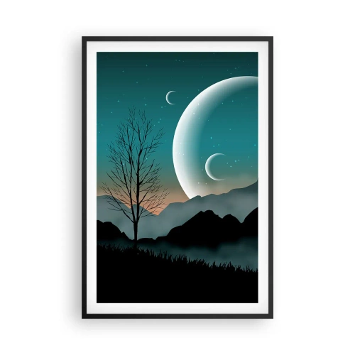 Plakat i sort ramme - Karneval i den stjerneklare nat - 61x91 cm