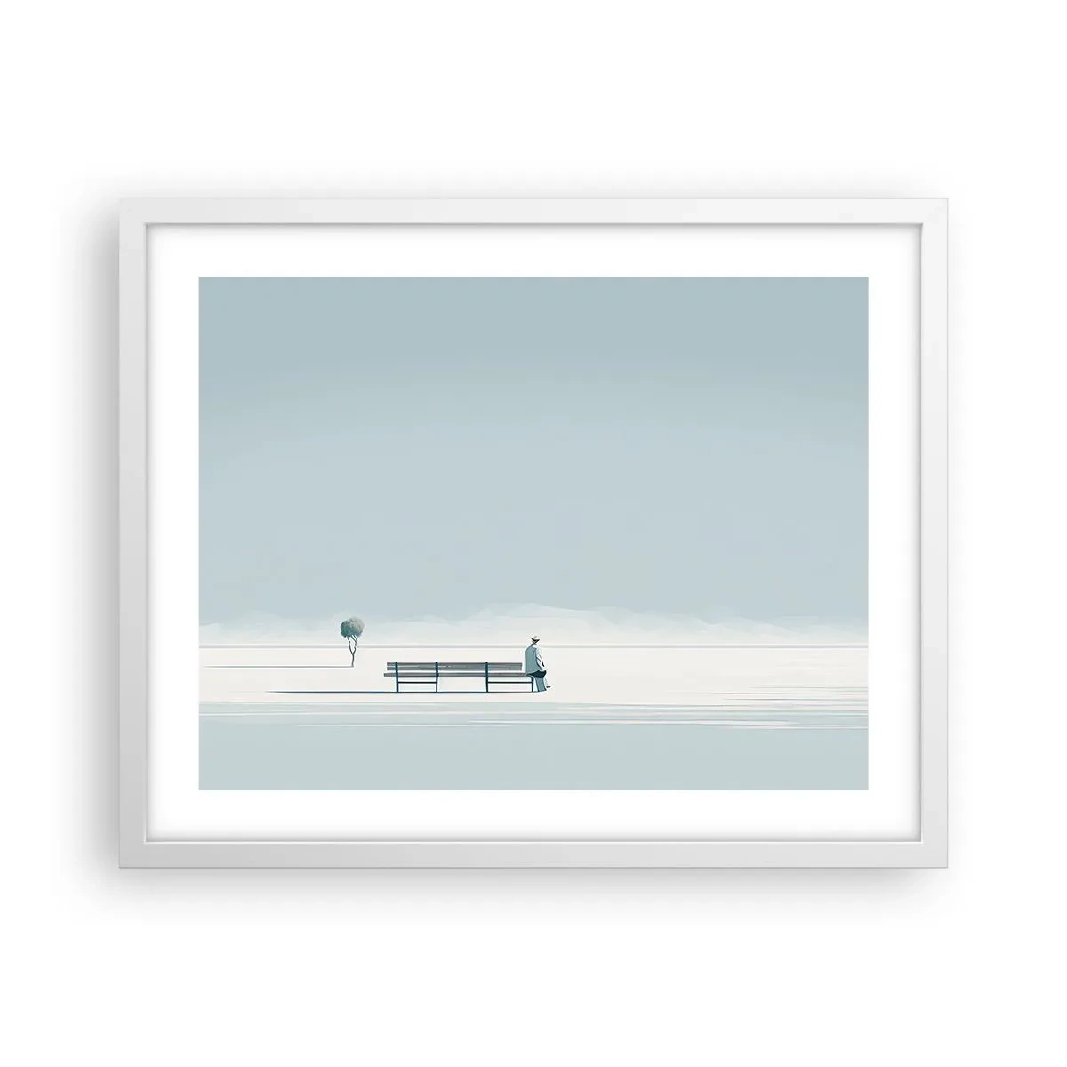 Plakat i hvid ramme - Ja, jeg venter. - 50x40 cm