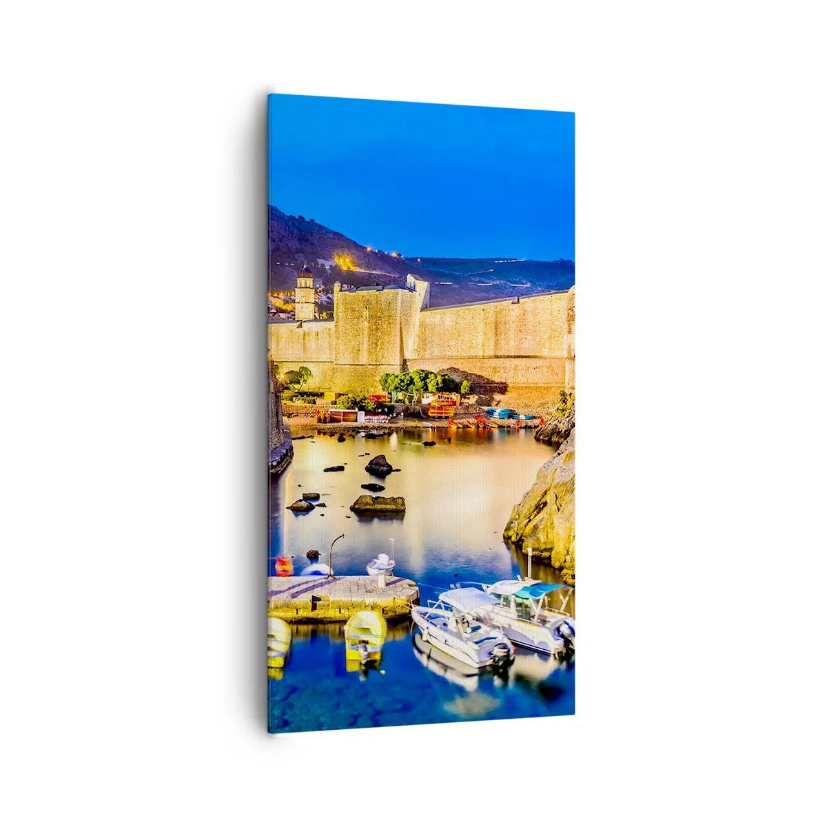 Lærredstryk - Billede på lærred - En lysende nat på Adriaterhavet - 65x120 cm