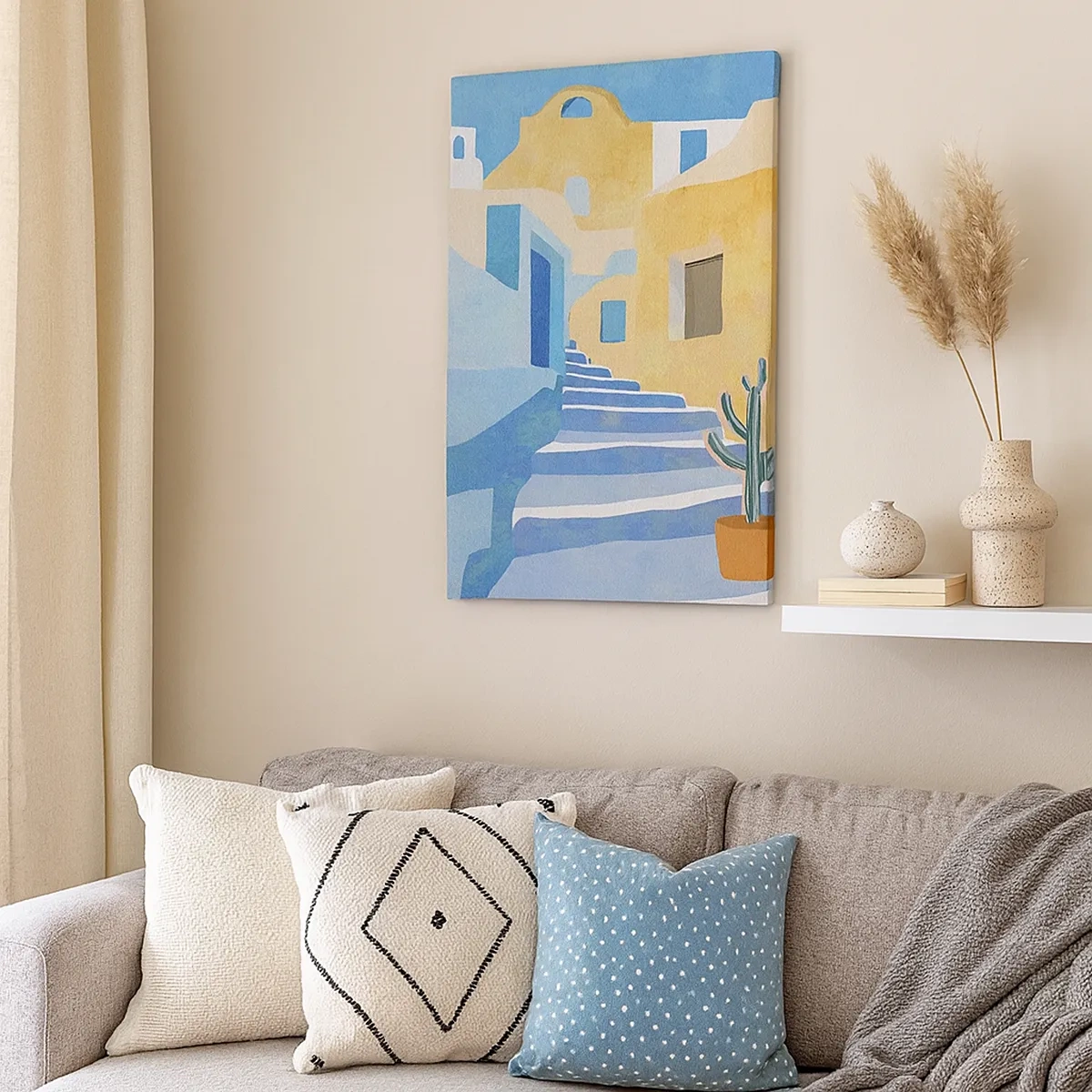 Lærredstryk - Billede på lærred - En dag i en arabisk by - 50x70 cm