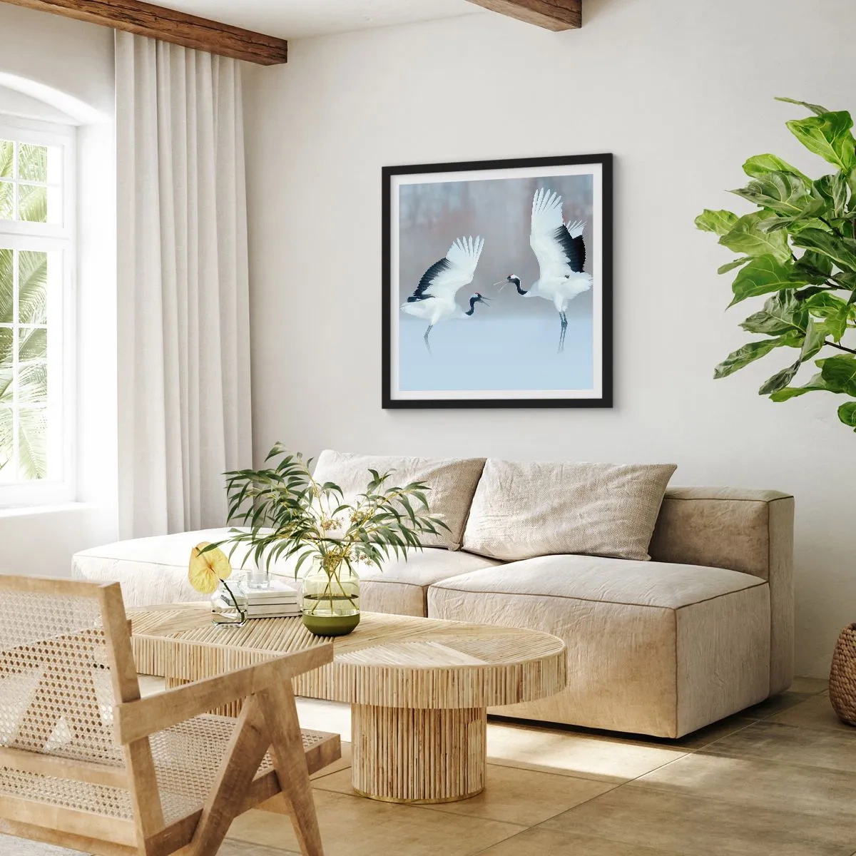 Plakat i sort ramme - Danser i tågen - 60x60 cm