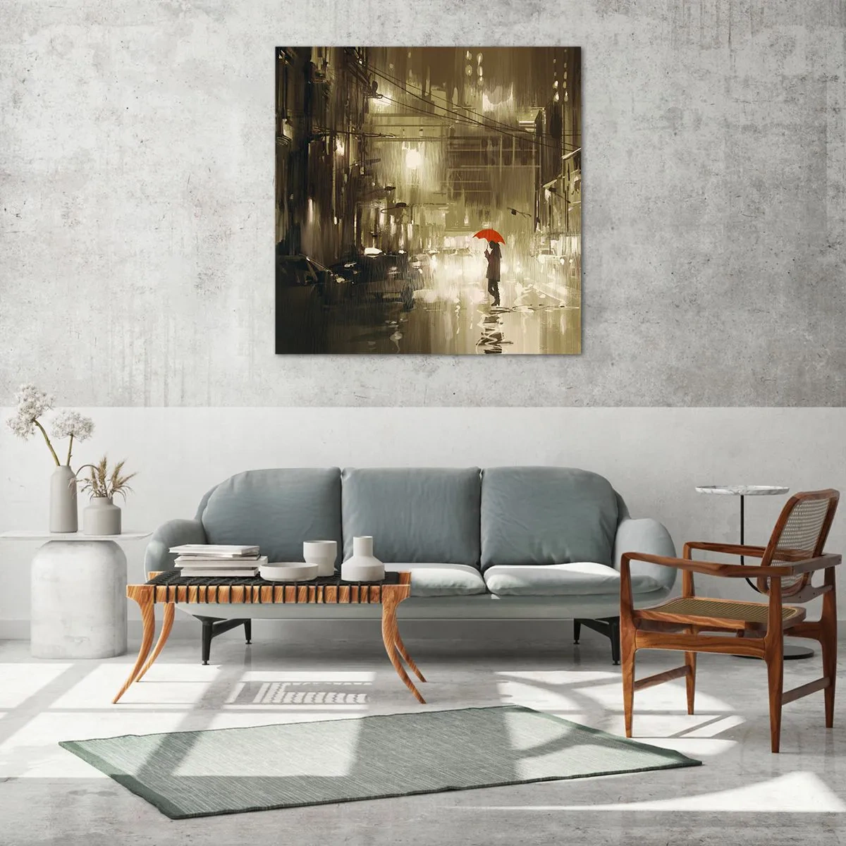 Billede på glas - Alene, men ikke ensom - 70x70 cm