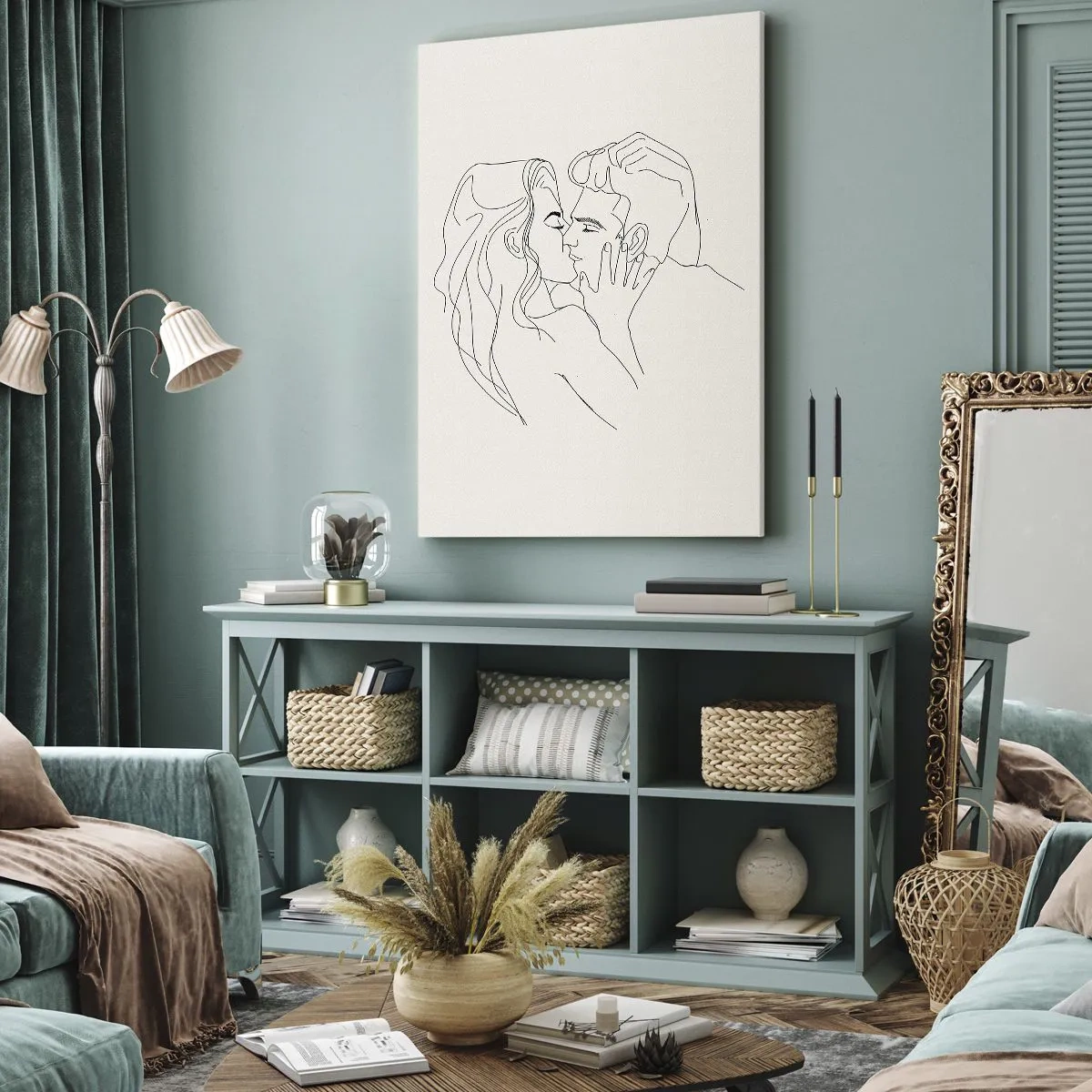 Lærredstryk - Billede på lærred - Forviklet i følelser - 80x120 cm