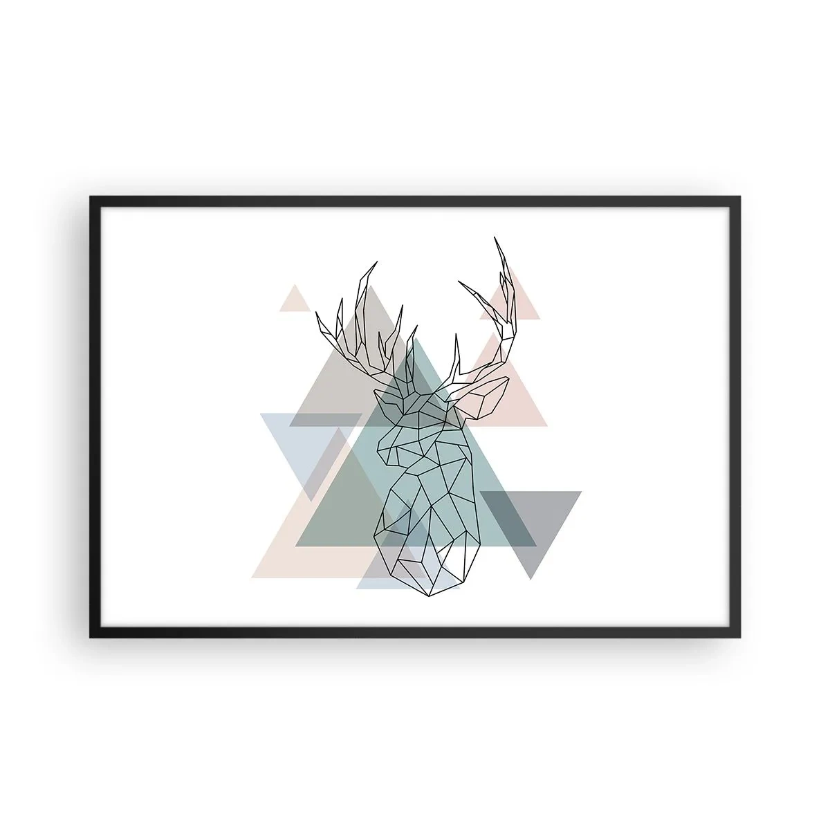 Plakat i sort ramme - I en geometrisk skov - 91x61 cm