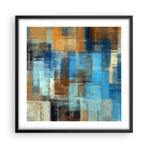 Plakat i sort ramme - Gennem det blå slør - 50x50 cm