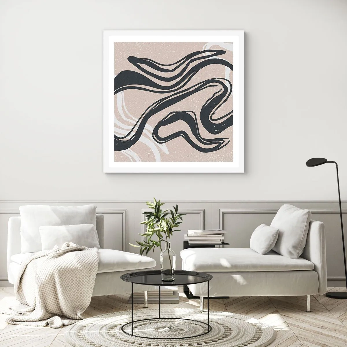 Plakat i hvid ramme - Multipliceret udtryk - 40x40 cm