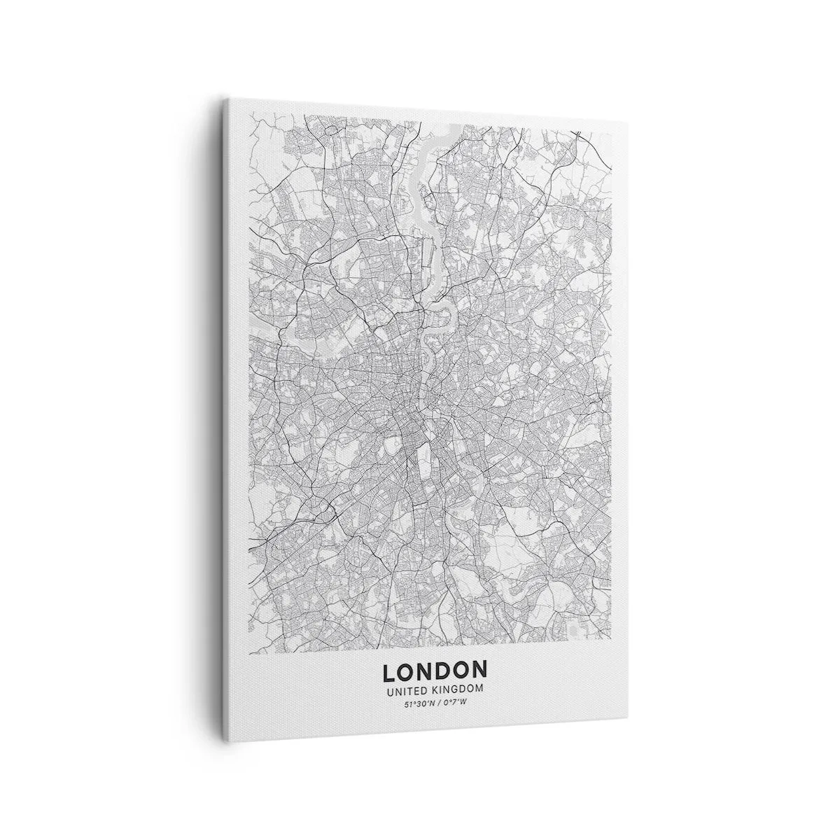 Lærredstryk - Billede på lærred - Kort over Londons labyrint - 50x70 cm