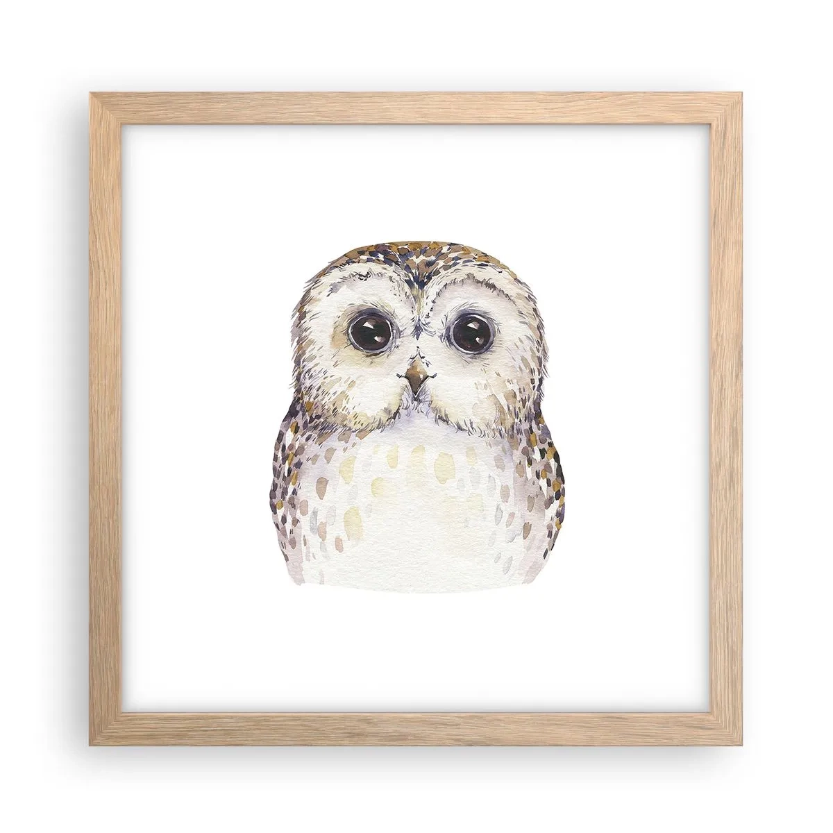 Plakat i ramme af lyst egetræ - Se mig i øjnene - 30x30 cm