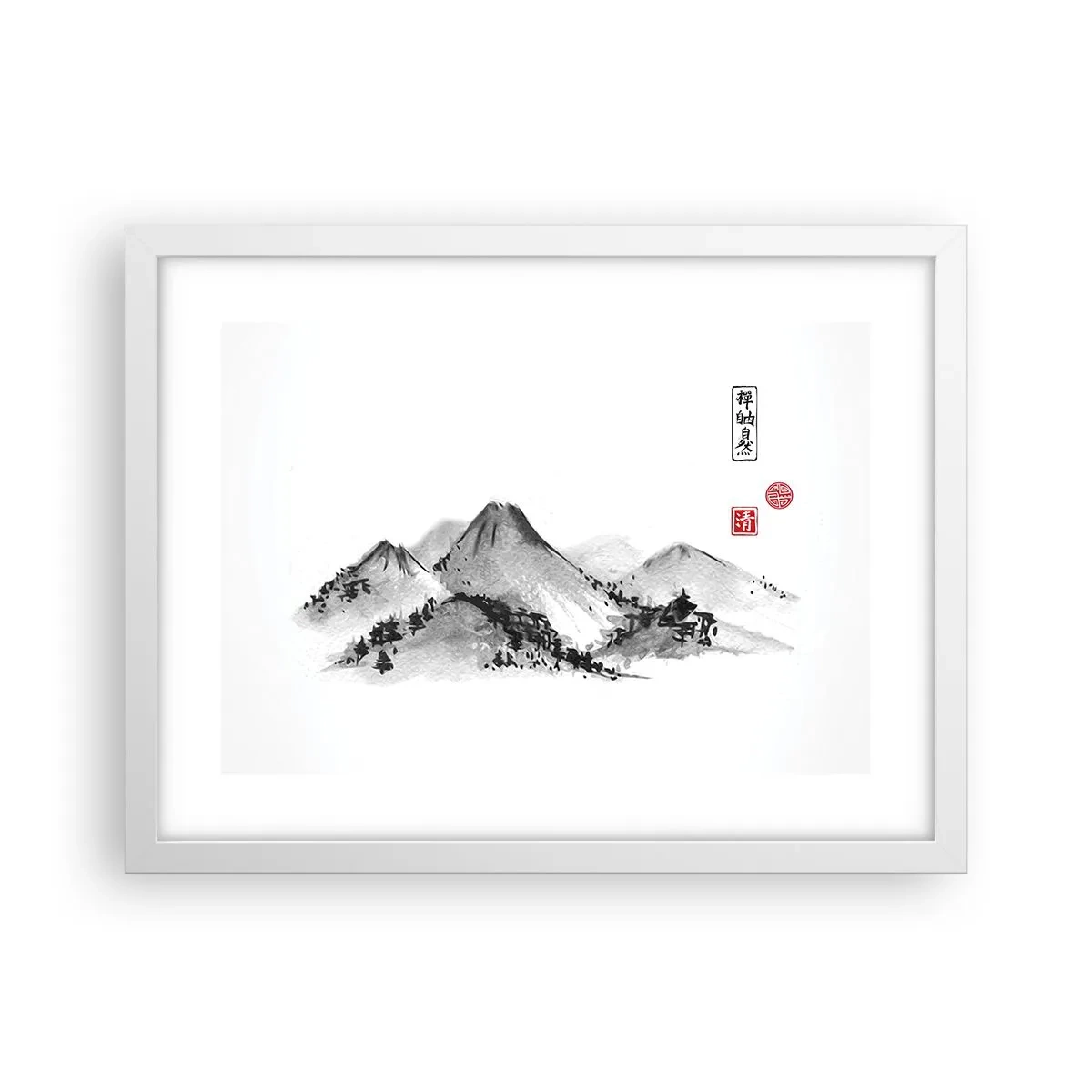 Plakat i hvid ramme - Langt væk - 40x30 cm