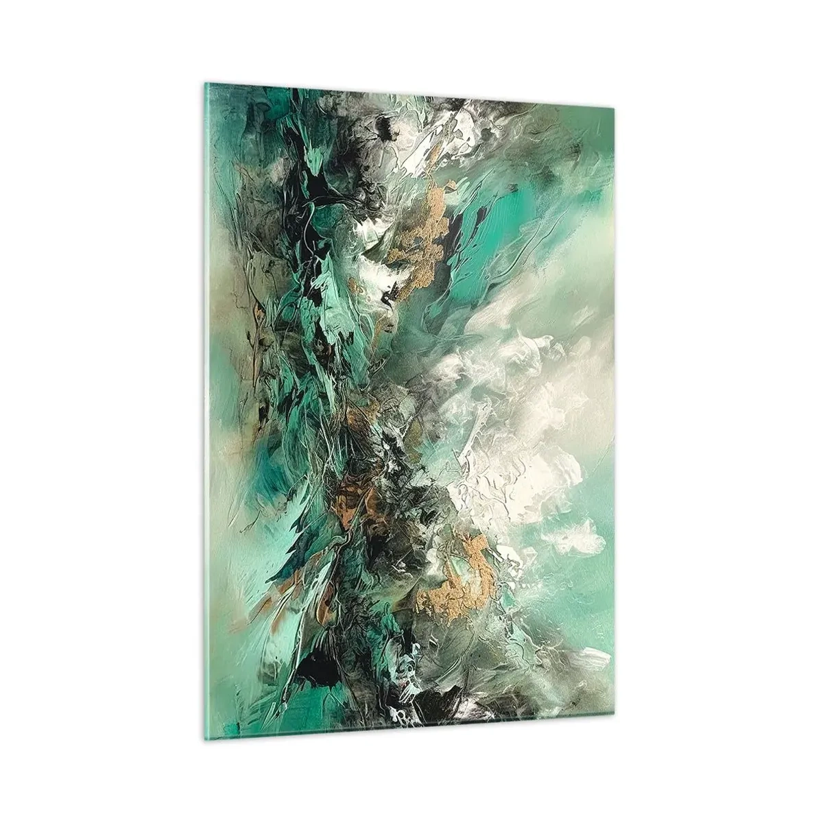 Billede på glas - Smaragdsort byld - 50x70 cm