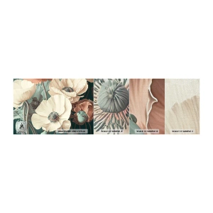 Prøve Fototapet Premium Canvas - Valmuernes hvisken - Blomster, Planter, Pastel - 100x30 cm