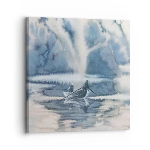 Lærredstryk - Billede på lærred - Lystfiskere i deres paradis - 30x30 cm
