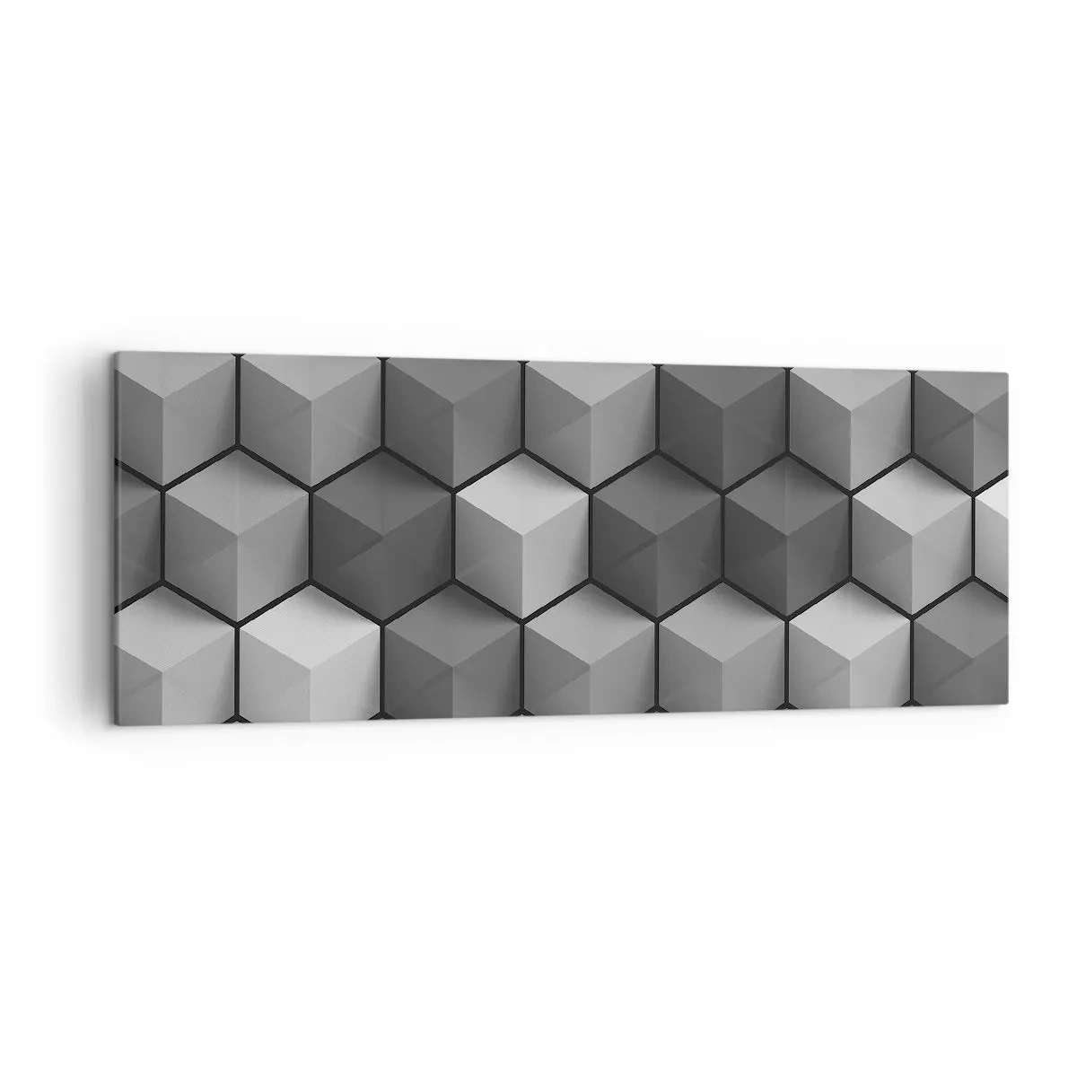 Lærredstryk - Billede på lærred - Kubistisk puslespil - 140x50 cm