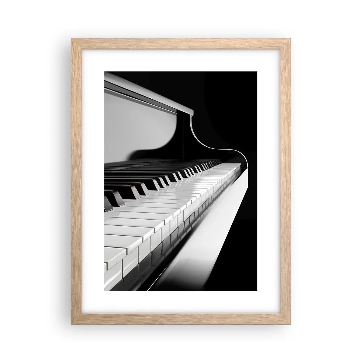 Plakat i ramme af lyst egetræ - Harmoni af former og farver - 30x40 cm