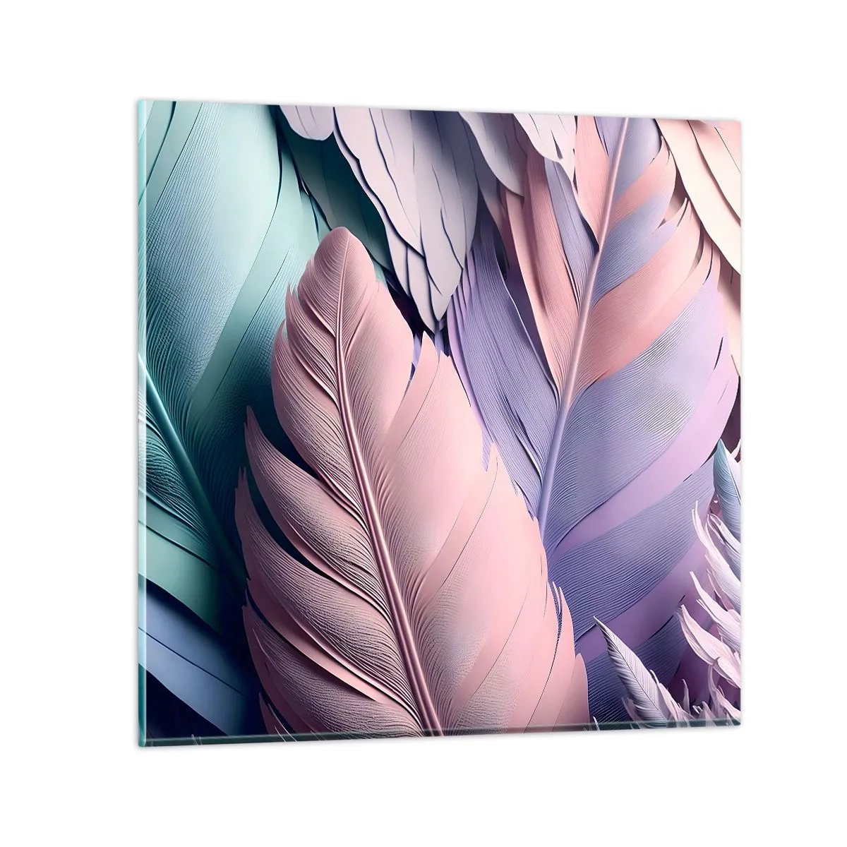 Billede på glas - Chik fugl - 70x70 cm