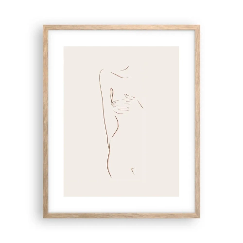 Plakat i ramme af lyst egetræ - Begærets form - 40x50 cm