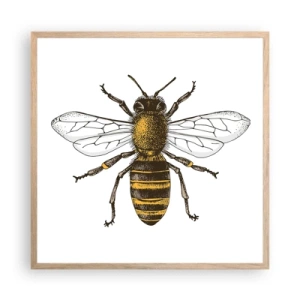 Plakat i ramme af lyst egetræ - Smuk og god - 60x60 cm