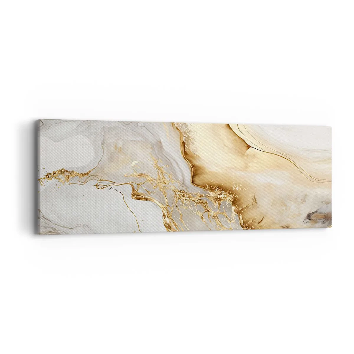 Lærredstryk - Billede på lærred - Abstraktion: skønhed og godhed - 90x30 cm