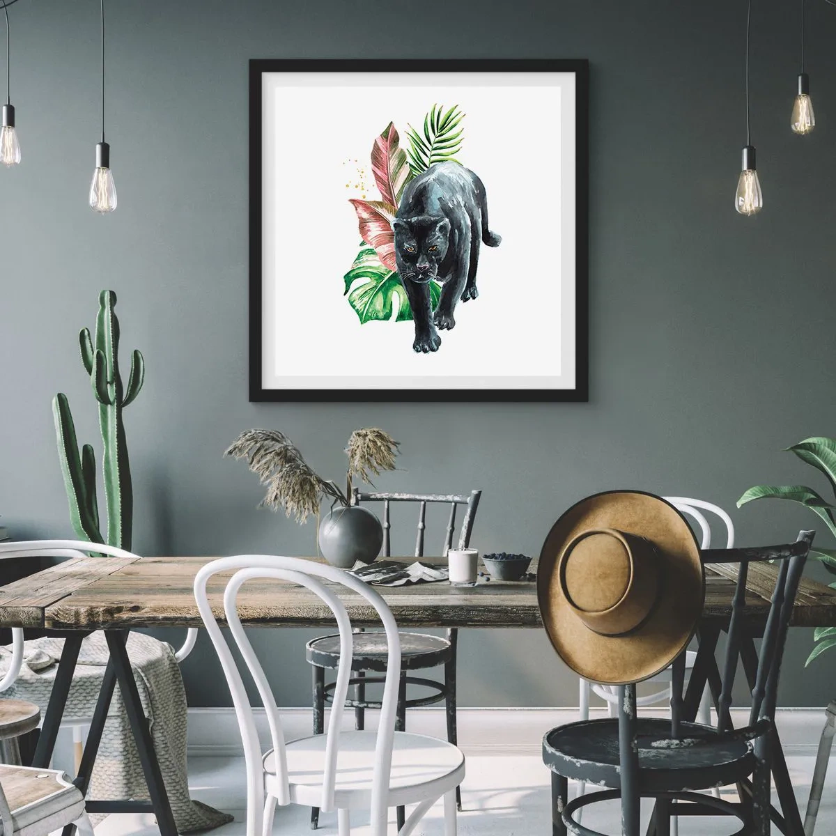 Plakat i sort ramme - Vild i hjertet - 30x30 cm