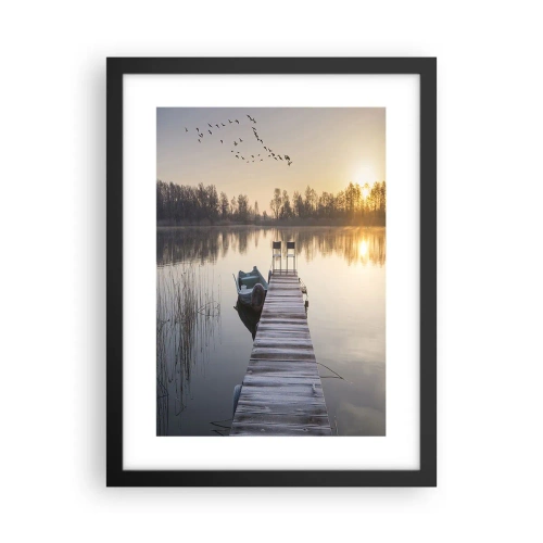 Plakat i sort ramme - Jeg kommer tilbage om et stykke tid - 30x40 cm
