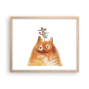 Plakat i ramme af lyst egetræ - Kærlighedens paradokser - 50x40 cm