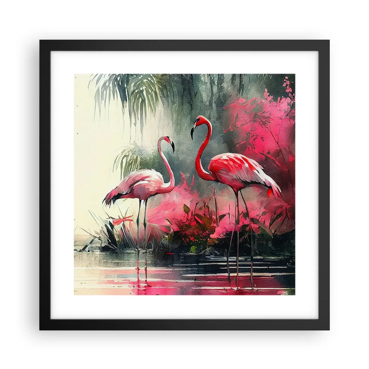 Plakat i sort ramme - En lektion i naturlig charme - 40x40 cm