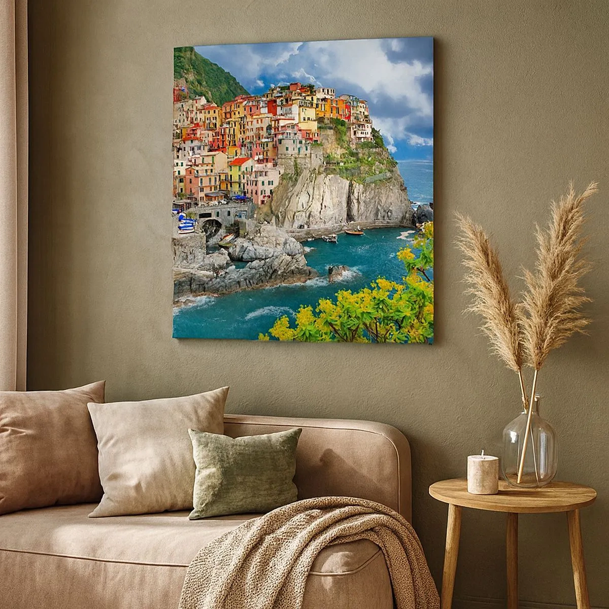 Lærredstryk - Billede på lærred - En klynge klæber sig til klipperne - 30x30 cm