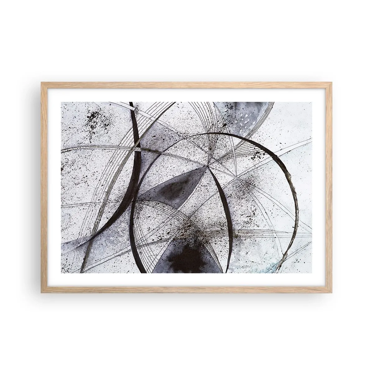 Plakat i ramme af lyst egetræ - Futuristisk fantasi - 70x50 cm