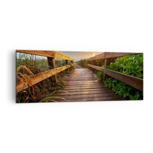 Lærredstryk - Billede på lærred - Og direkte til kysten - 140x50 cm