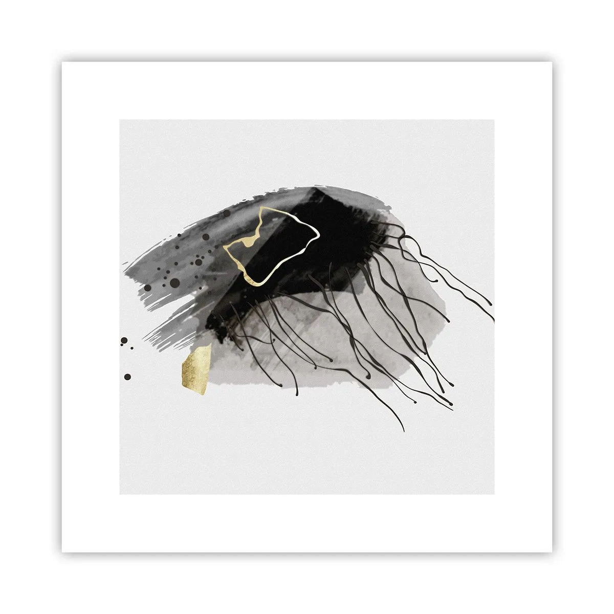 Plakat - I sort og guld - 30x30 cm