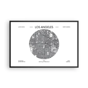 Plakat i sort ramme - Los Angeles' anatomi - 91x61 cm