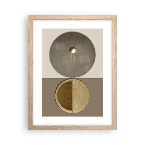 Plakat i ramme af lyst egetræ - Perfekt balance - 30x40 cm