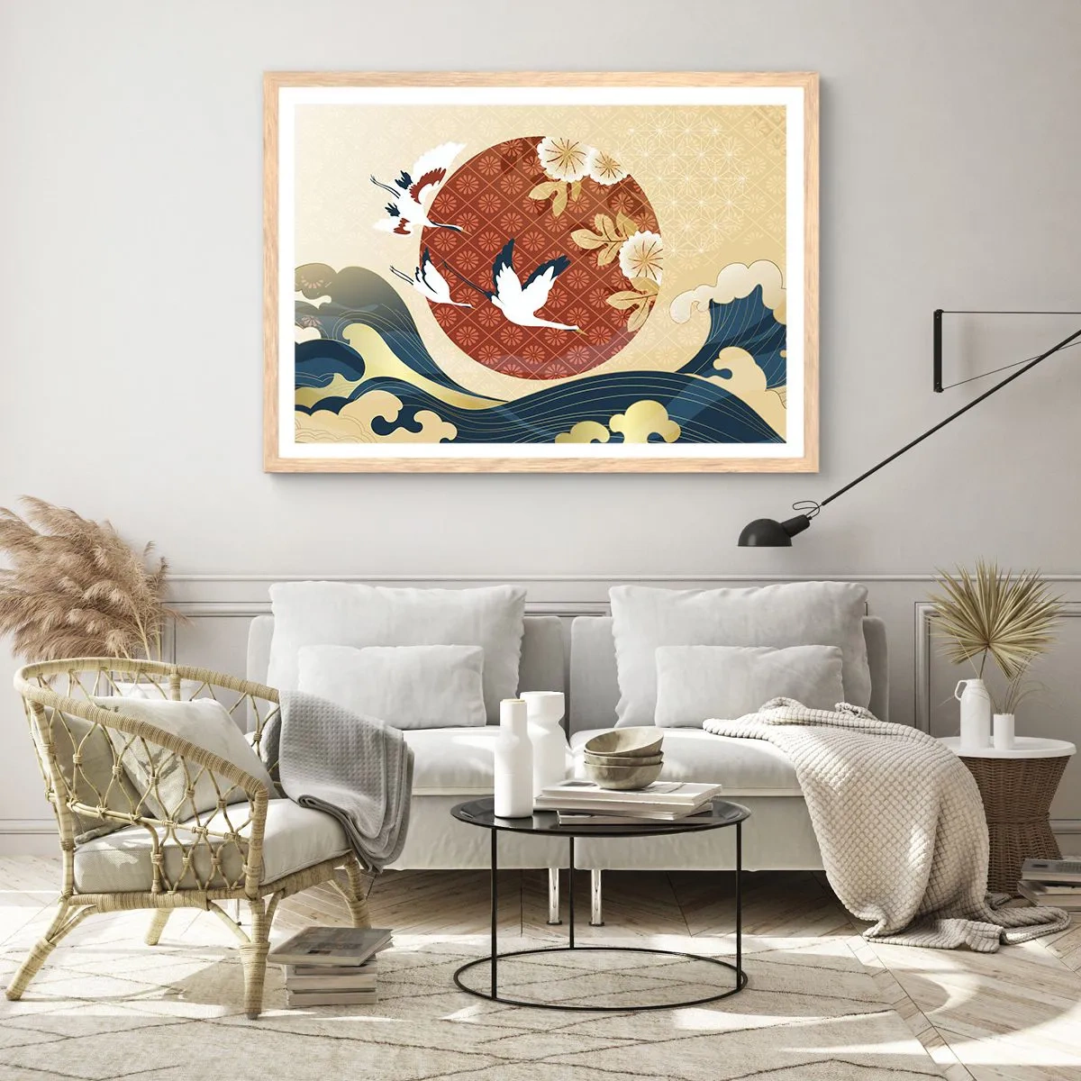 Plakat i ramme af lyst egetræ - Kompatibel manglende overensstemmelse - 91x61 cm