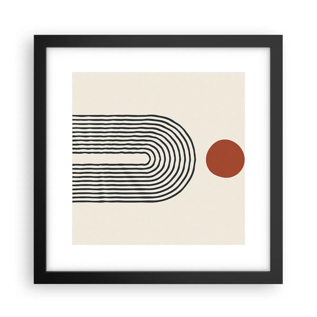 Plakat i sort ramme - Magnetisme af former og farver - 30x30 cm