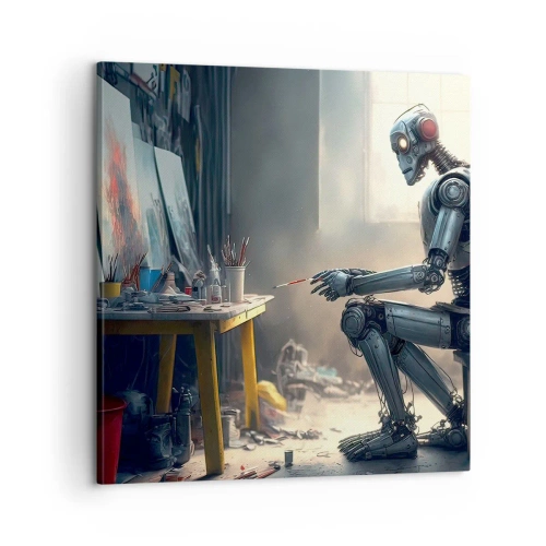 Lærredstryk - Billede på lærred - Den skabende handling - 60x60 cm