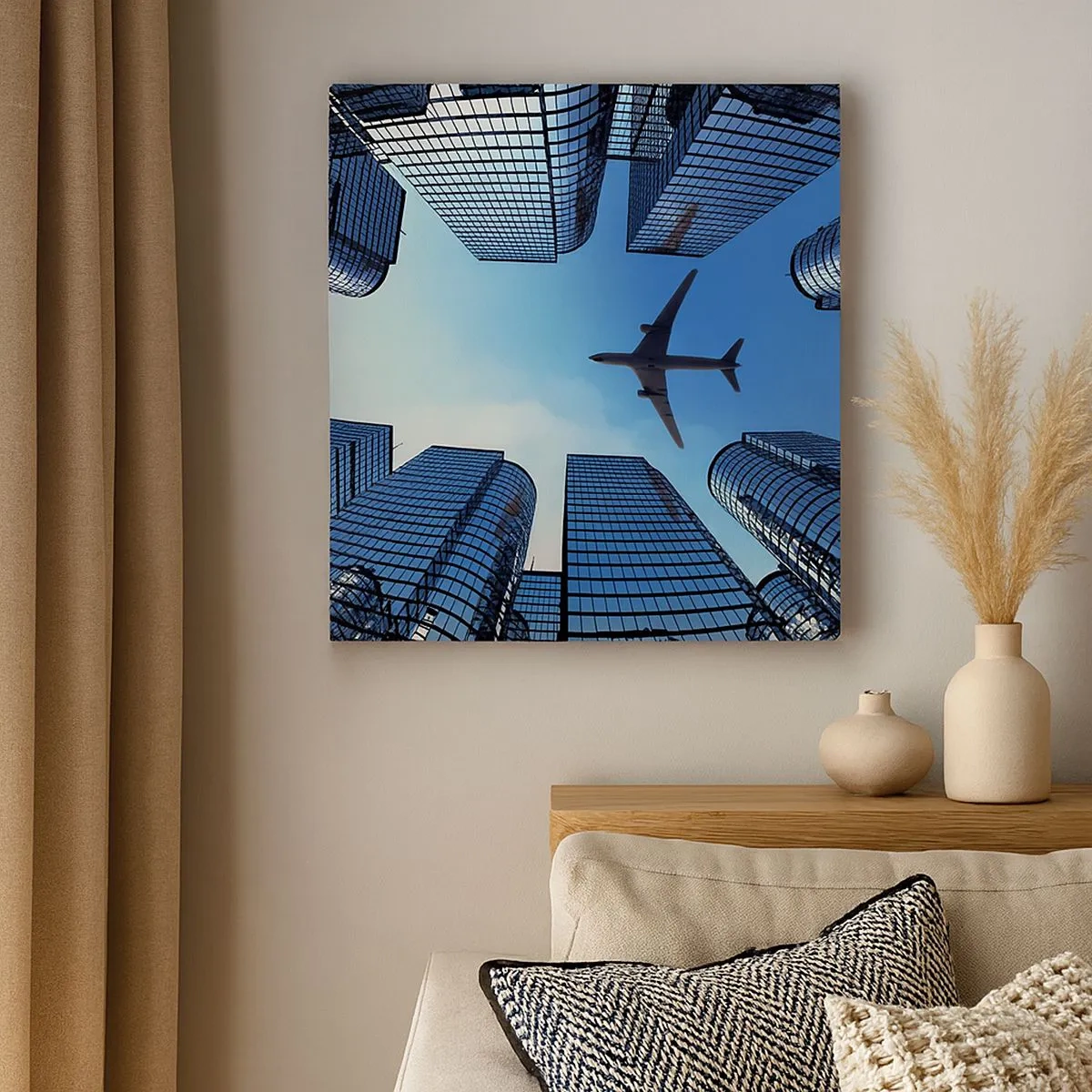 Lærredstryk - Billede på lærred - Udsigt fra glasslugten - 30x30 cm