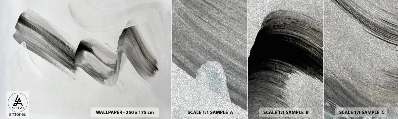 Prøve Fototapet Premium Sand - Bare for sjov - Minimalisme, Abstraktion, Børste - 100x30 cm